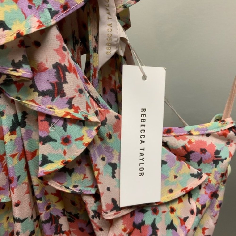 New Rebecca Taylor Margo Silk Floral Jumpsuit - Picture 4 of 5